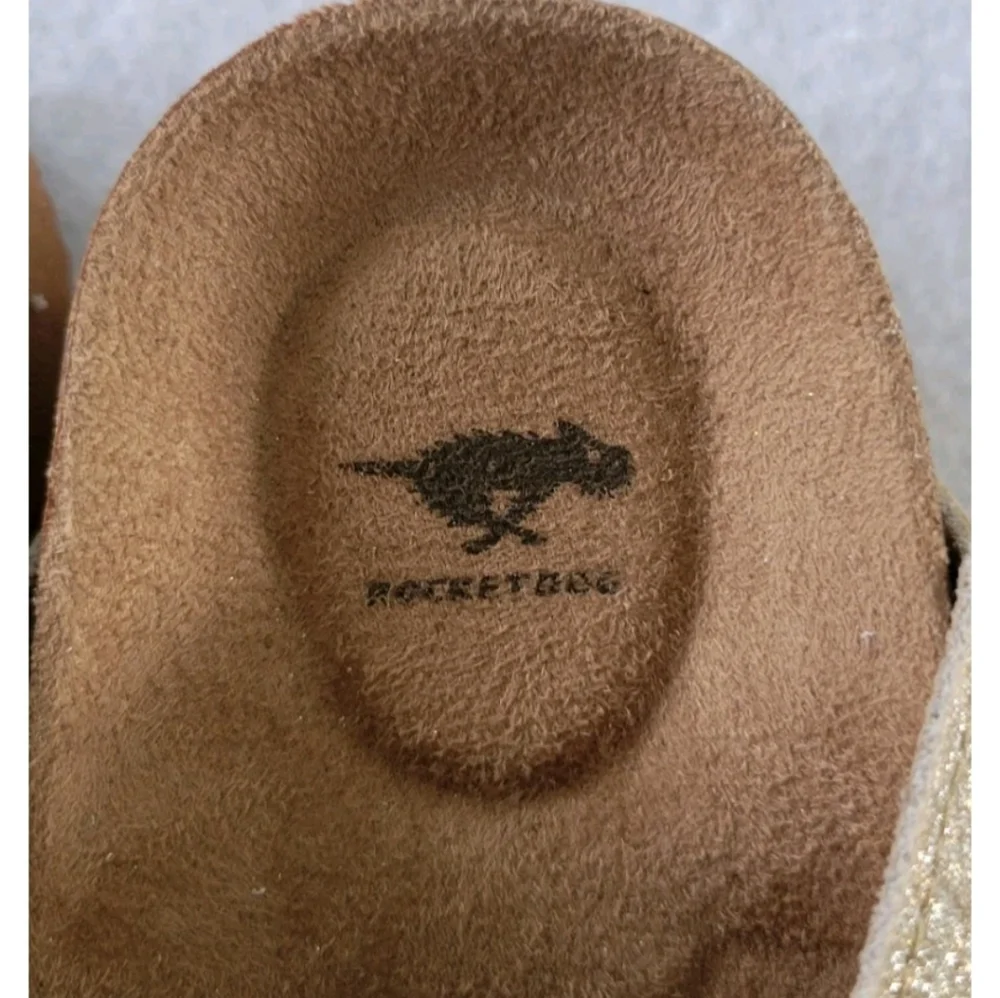 Rocket Dog Abel Plus Clogs Gold Glenn Glitter Slip On Sandals Big Kids Sz‎ 1.